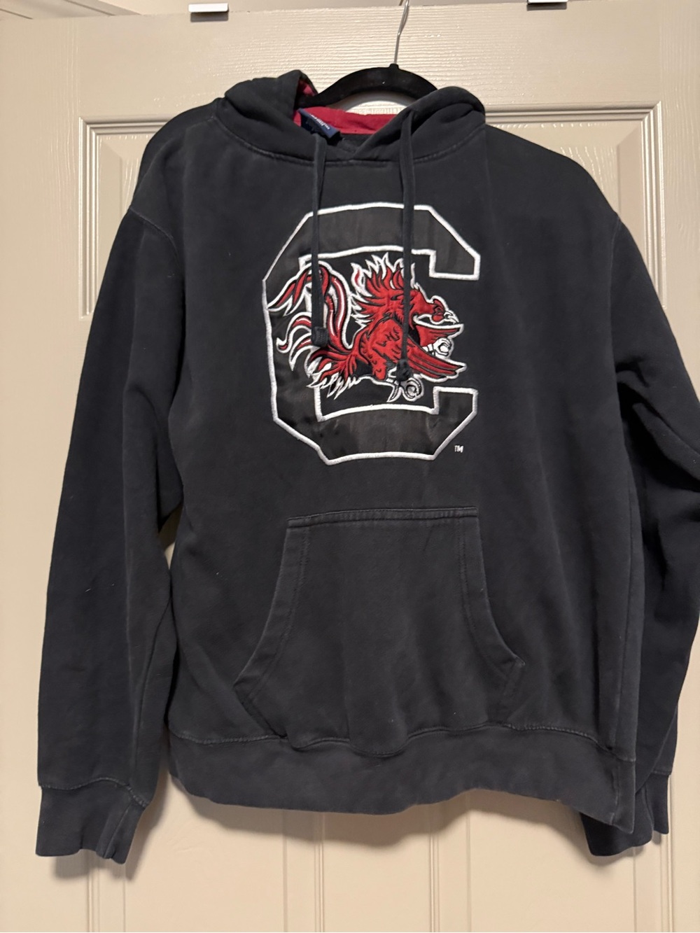 Blue 84 Black Hoodie with Red Gamecock Emblem
